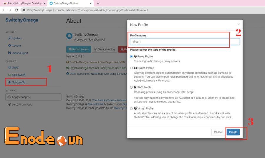 Thiết lập SwitchOmega để đăng nhập Proxy trên chrome