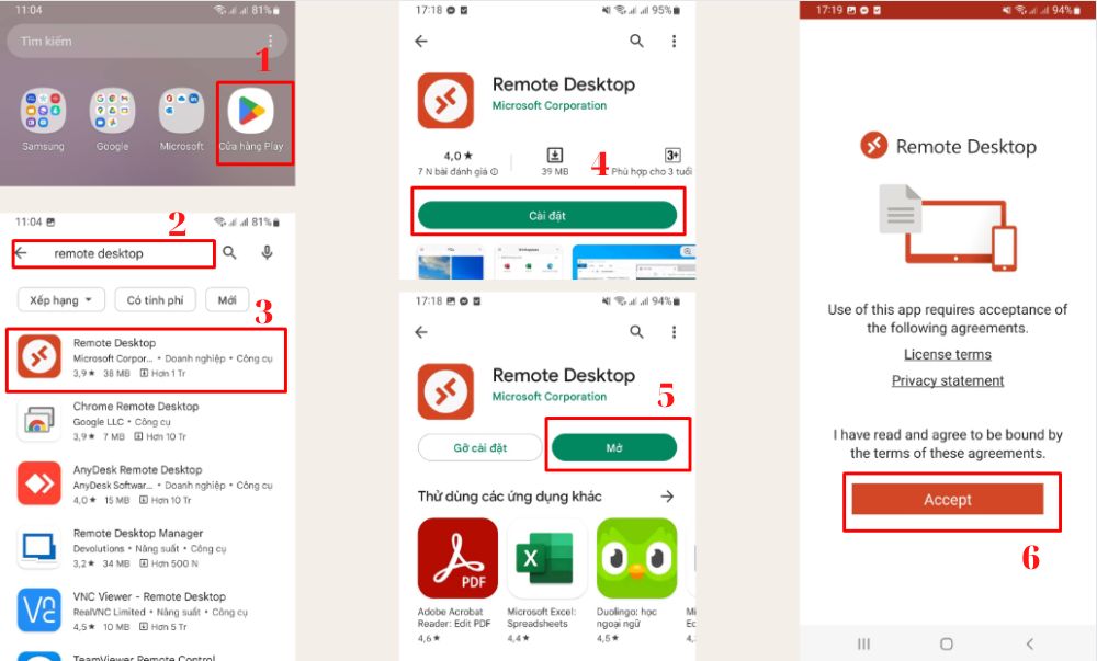 Đăng nhập VPS trên điện thoại Android 