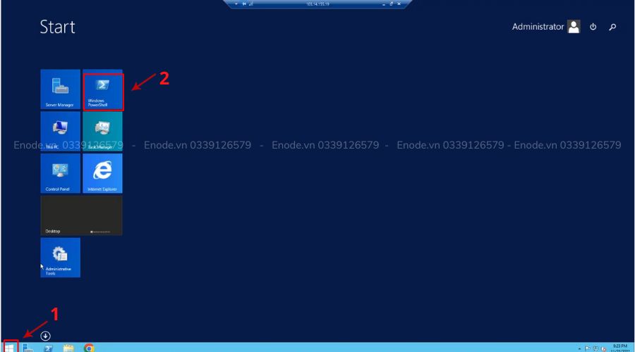 Chọn windows powershell