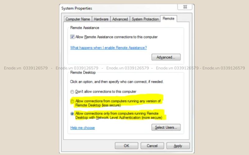 Khắc phục lỗi Remote Desktop Setting