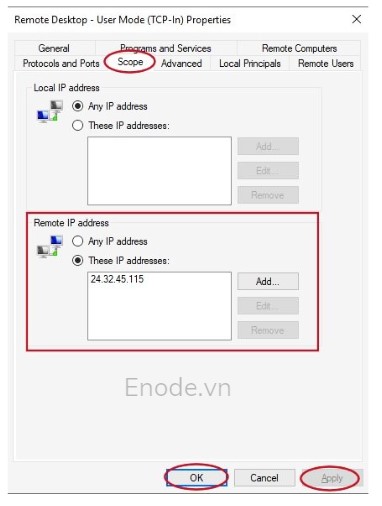 Nhập IP mà bạn muốn giới hạn truy cập