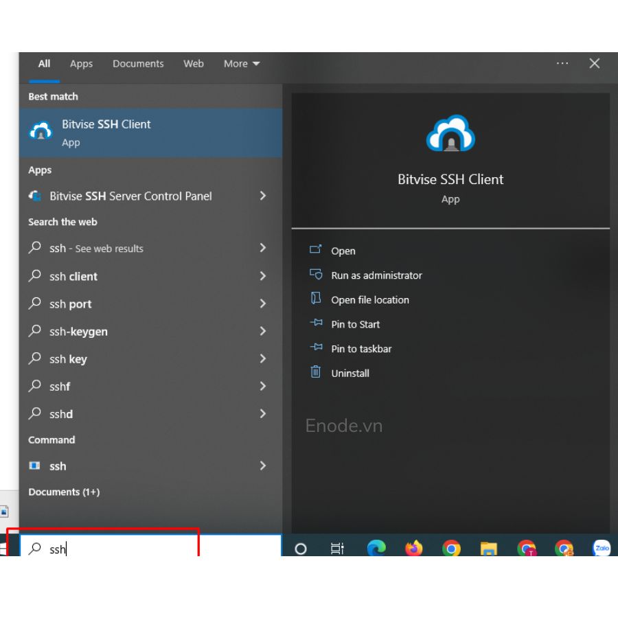 Mở phần mềm Bitvise SSH Client 