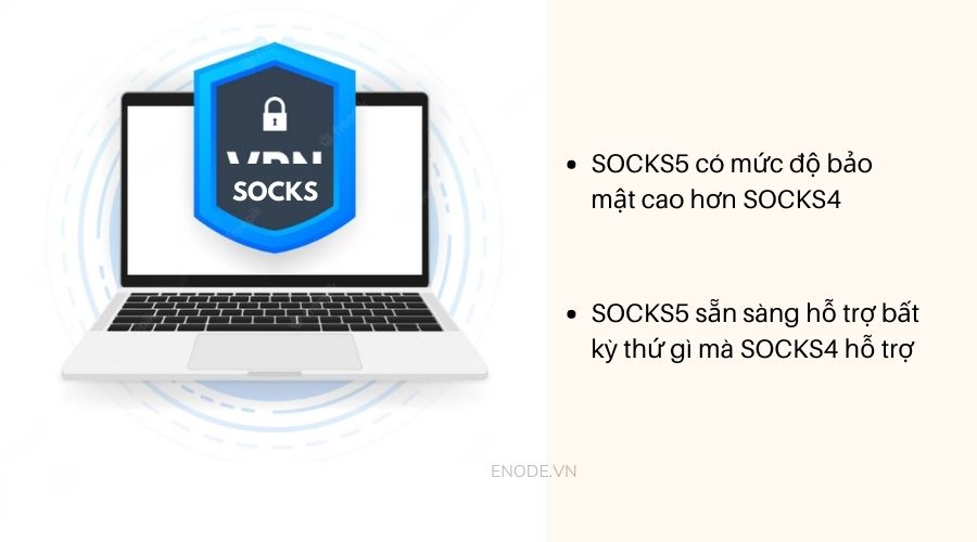 Mức độ bảo mật SOCKS5 cao hơn SOCKS4