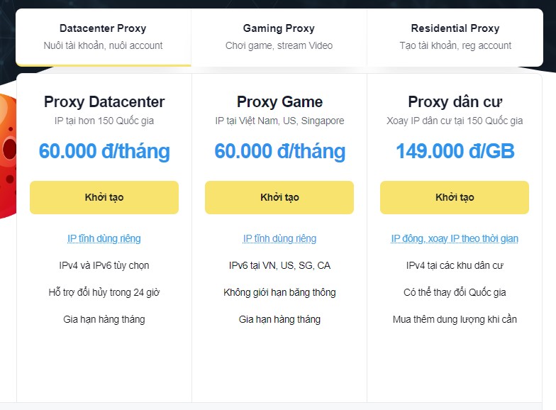 Đa dạng gói dịch vụ Proxy tại ENODE