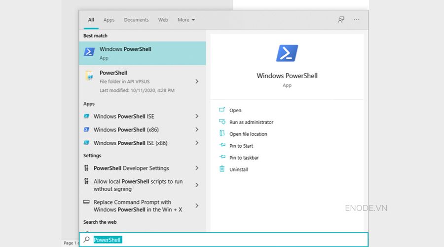 Mở PowerShell trên VPS