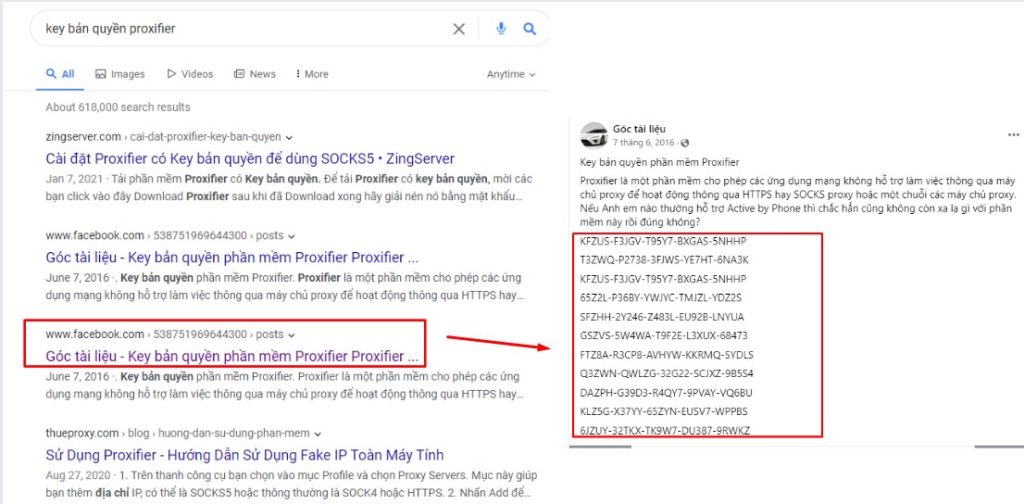 Tìm key bản quyền Proxifier
