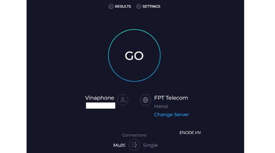 Giao diện khi truy cập Speedtest.net