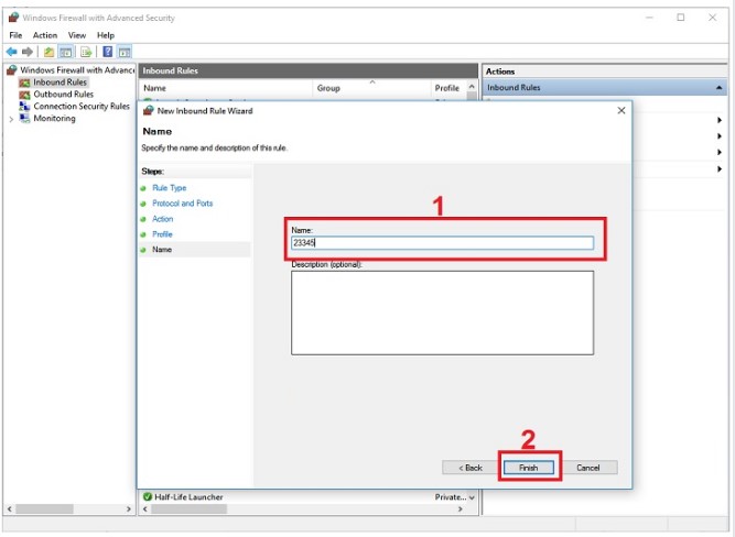 Hoàn thành việc mở Port VPS Windows