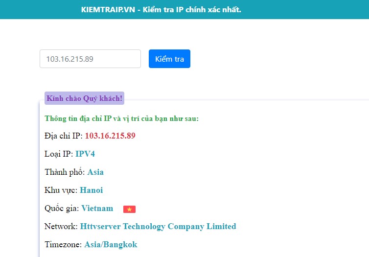 Đăng nhập và kiểm tra IP để biết Proxy có hoạt động không