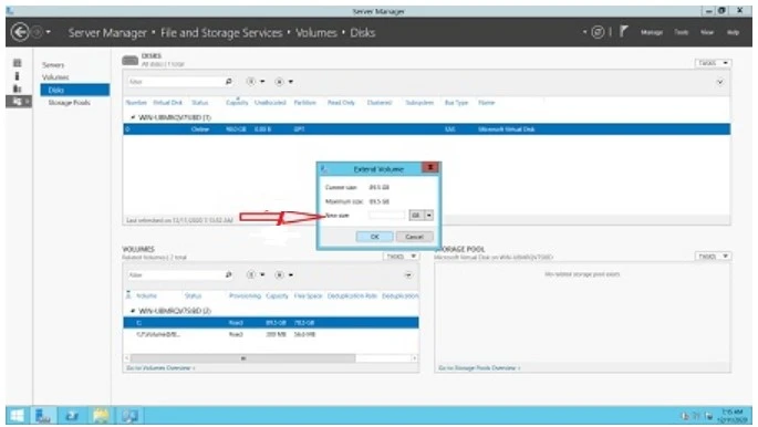 Mở rộng ổ cứng cho VPS Windows Server thành công