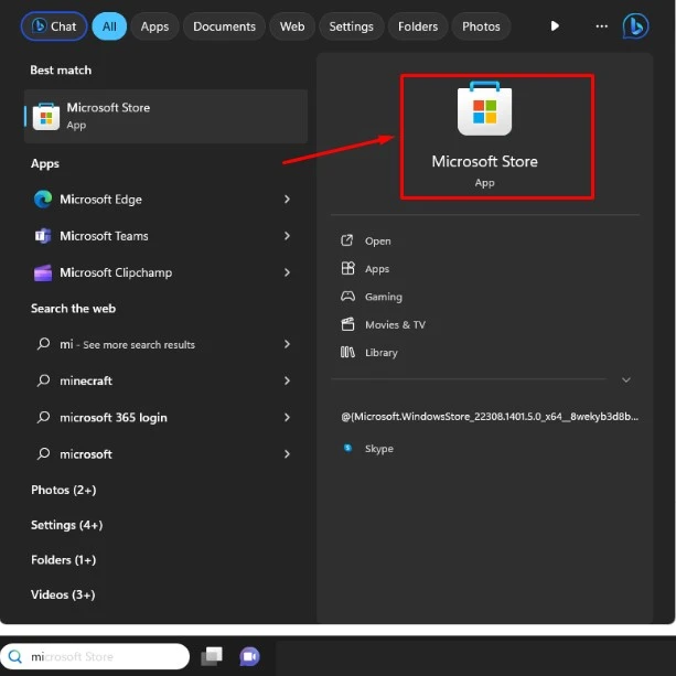 Tải Microsoft Store về VPS Windows thành công