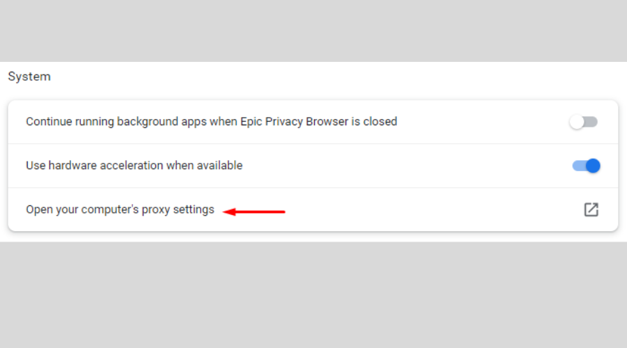 Chọn Open your computer’s proxy settings