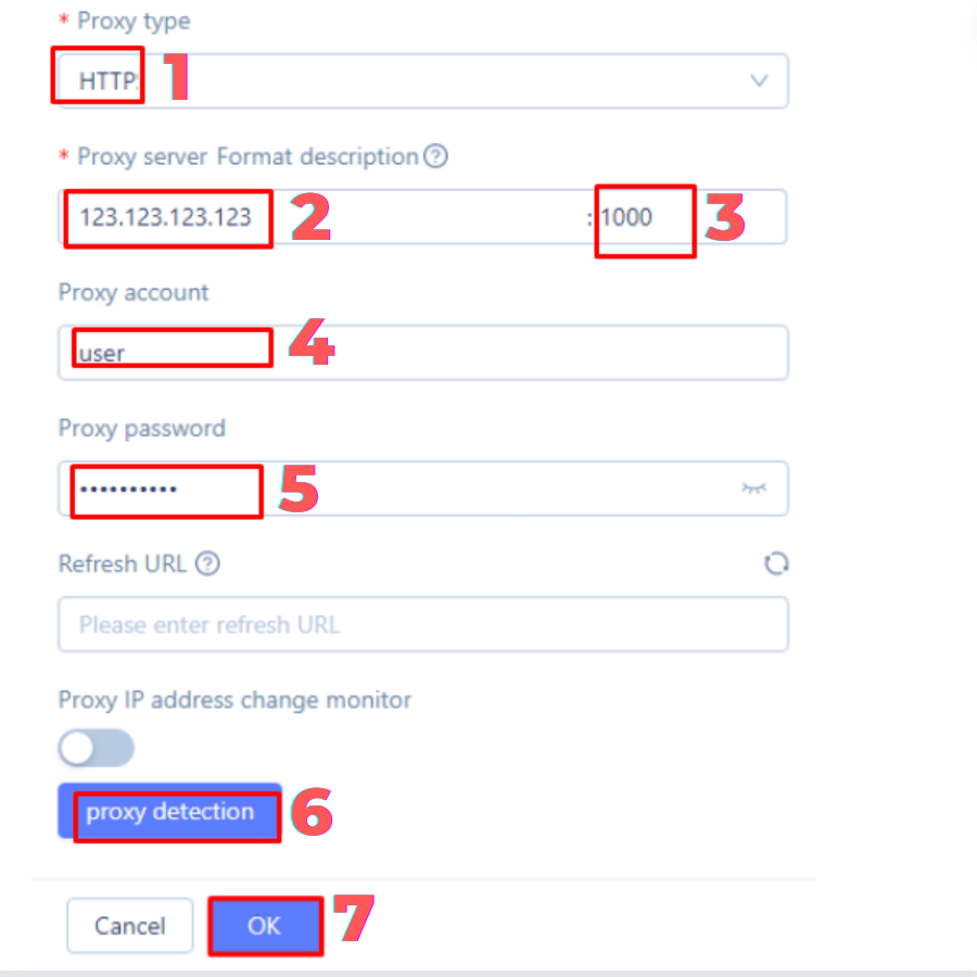 Thêm thông tin Proxy trên Morelogin