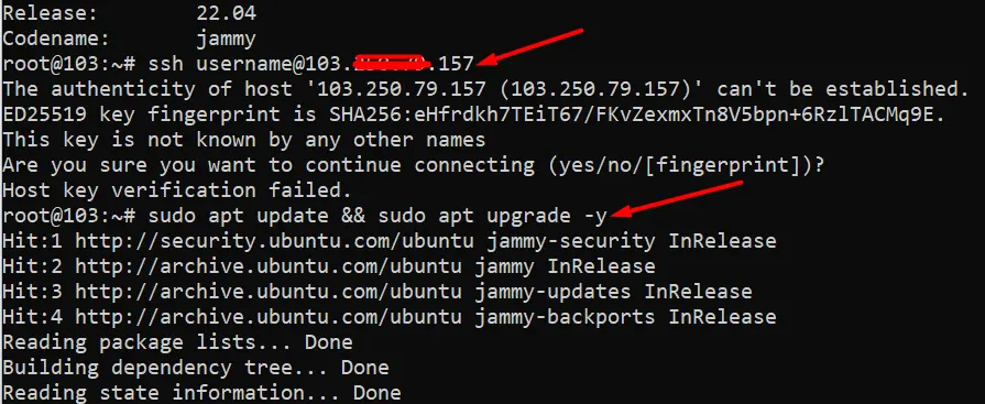 Cập nhật hệ thống VPS Ubuntu 22.04